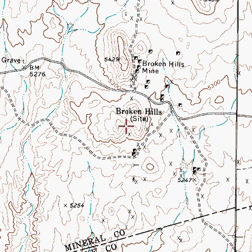 Topographic Map of Broken Hills Post Office (historical), NV