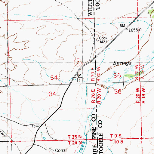 Topographic Map of Broadway Post Office (historical), NV