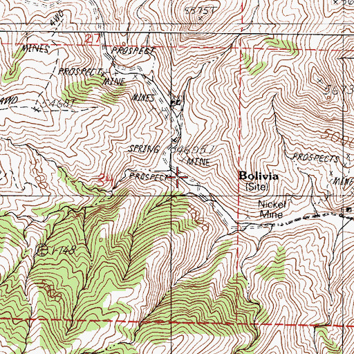Topographic Map of Nickle Post Office (historical), NV