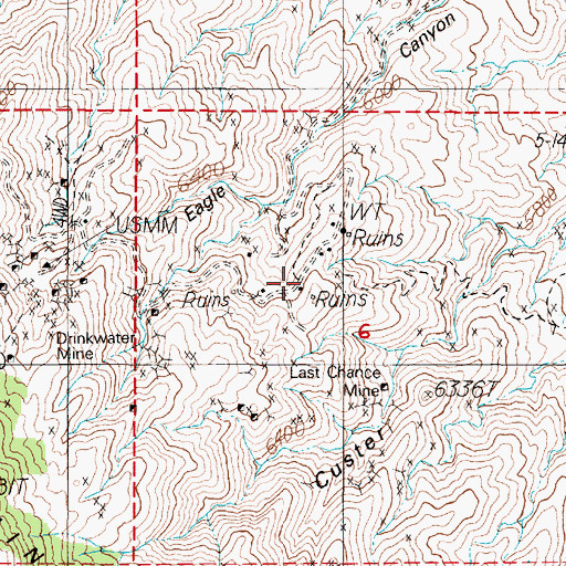 Topographic Map of Mary Mine Post Office (historical), NV