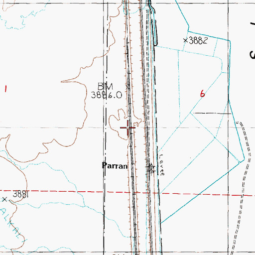 Topographic Map of Parran Post Office (historical), NV