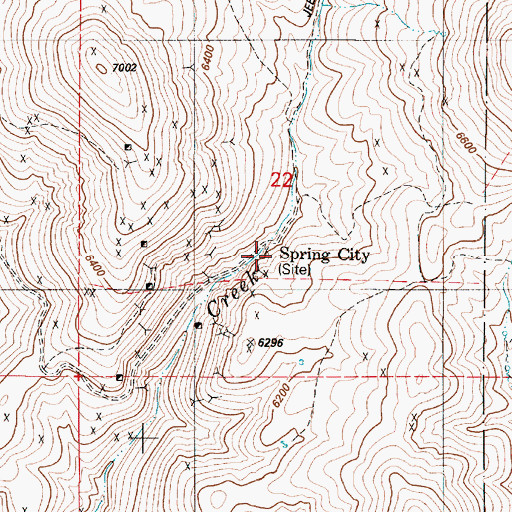 Topographic Map of Spring City Post Office (historical), NV