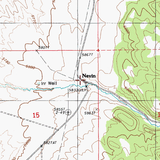 Topographic Map of Nevins Post Office (historical), NV