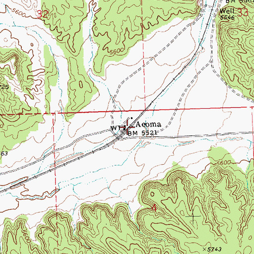 Topographic Map of Acoma Post Office (historical), NV