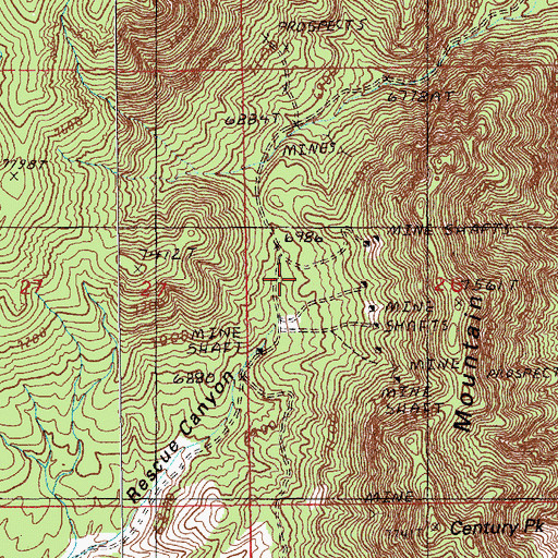Topographic Map of Pinto Post Office (historical), NV