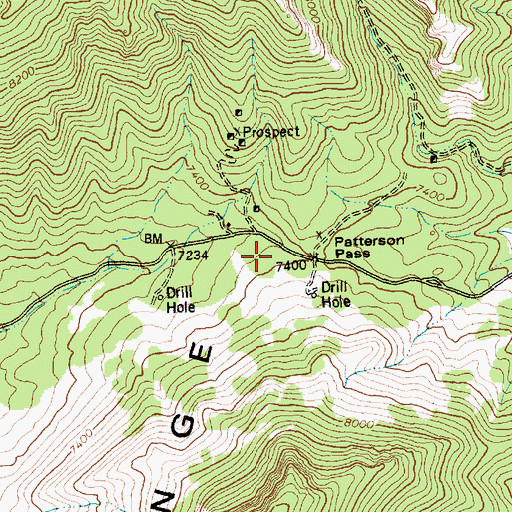 Topographic Map of Montezuma Post Office (historical), NV