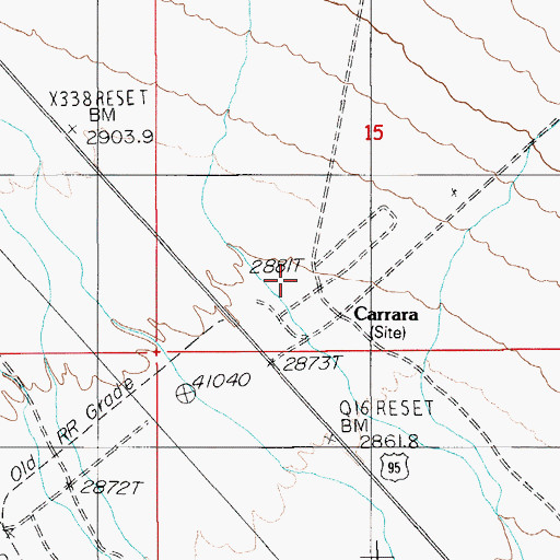 Topographic Map of Carrara Post Office (historical), NV