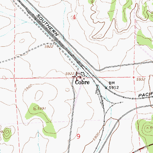 Topographic Map of Cobre Post Office (historical), NV
