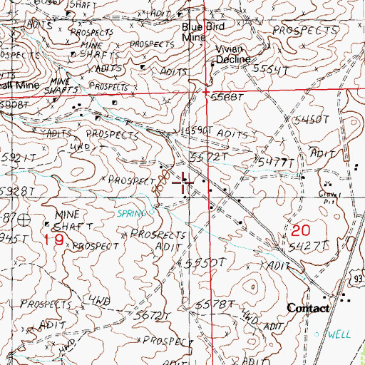 Topographic Map of Contact Post Office (historical), NV