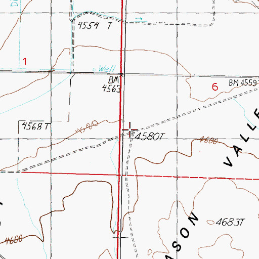Topographic Map of Wheeler Flat Drift Fence, NV