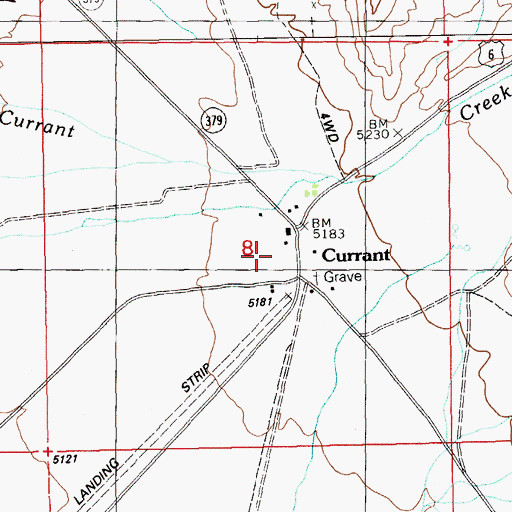 Topographic Map of Currant Post Office (historical), NV