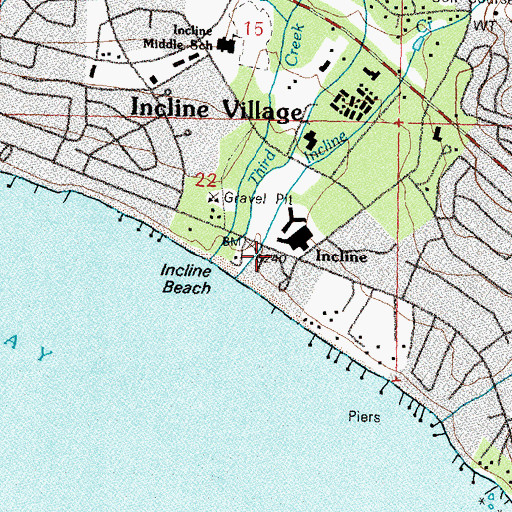 Topographic Map of Incline Post Office (historical), NV