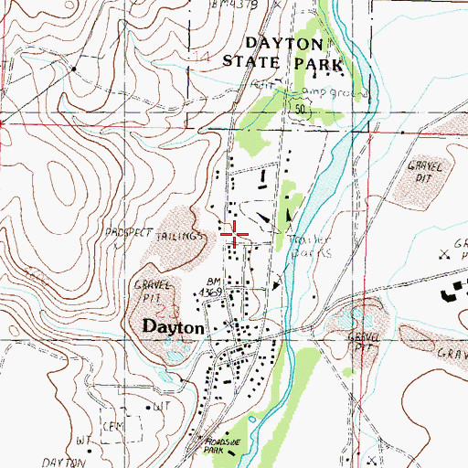 Topographic Map of Dayton Post Office, NV