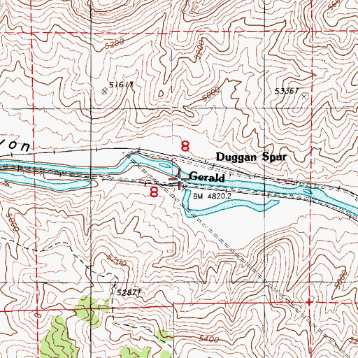 Topographic Map of Gerald Post Office (historical), NV