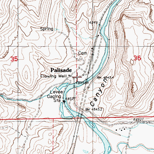 Topographic Map of Palisade Post Office (historical), NV