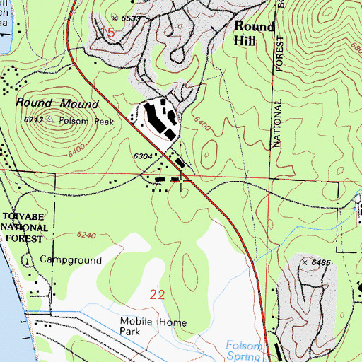 Topographic Map of Hobart Post Office (historical), NV