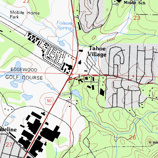 Topographic Map of Stateline Post Office, NV