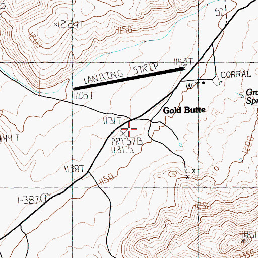 Topographic Map of Gold Butte Post Office (historical), NV