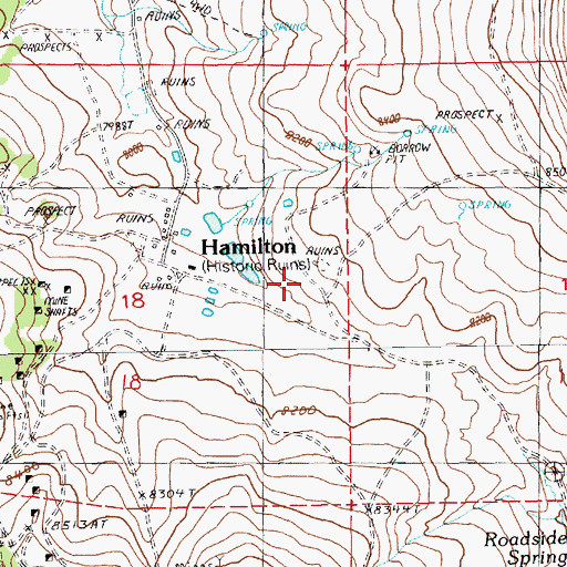 Topographic Map of Von Schmidt Reservoir (historical), NV