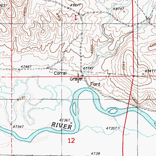 Topographic Map of Gravelly Ford Post Office (historical), NV