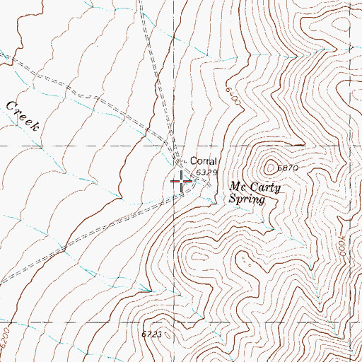 Topographic Map of Granite Creek Post Office (historical), NV
