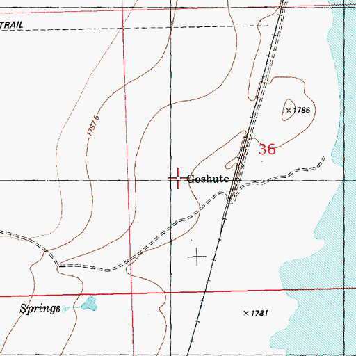 Topographic Map of Gosiute Post Office (historical), NV
