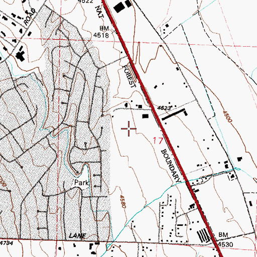 Topographic Map of Steamboat Post Office, NV