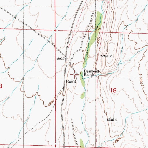 Topographic Map of Norths Ranch Post Office (historical), NV