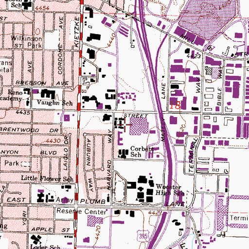 Topographic Map of Reno Post Office, NV