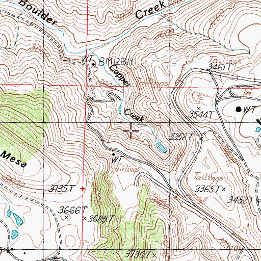 Topographic Map of Niagara Creek, AZ