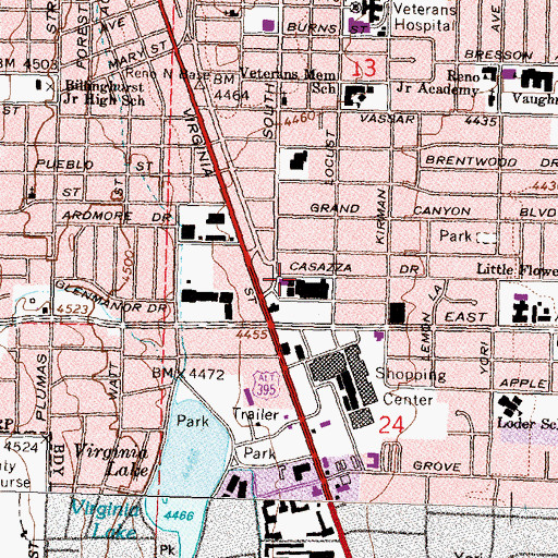 Topographic Map of Galena Post Office, NV