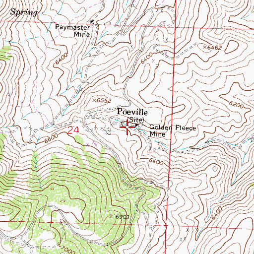 Topographic Map of Poeville Post Office, NV