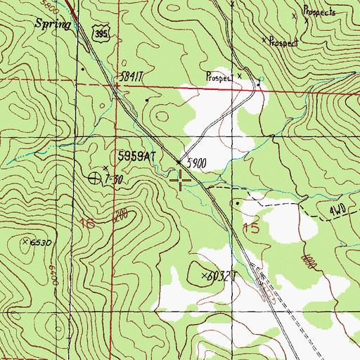 Topographic Map of Mammoth Ledge Post Office (historical), NV