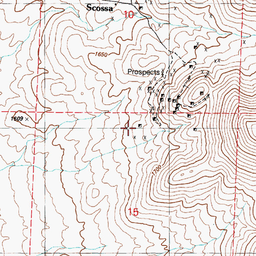 Topographic Map of Keough-Noble Mine, NV