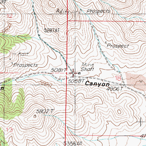 Topographic Map of Little Linda Mine, NV
