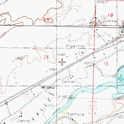 Topographic Map of Northam Post Office (historical), NV