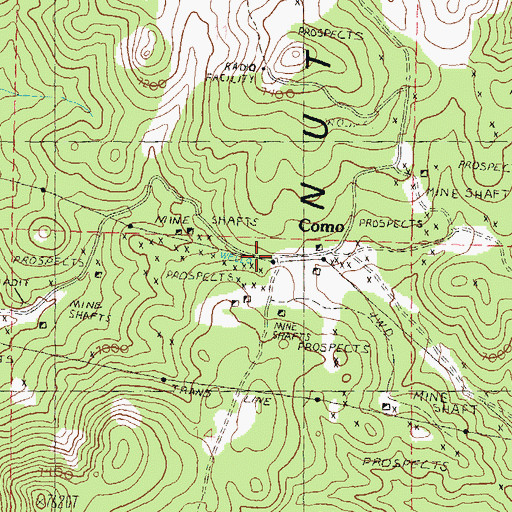 Topographic Map of Palmyra Post Office (historical), NV