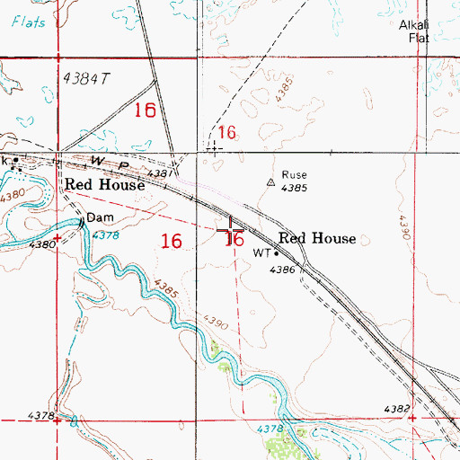 Topographic Map of Red House Post Office (historical), NV