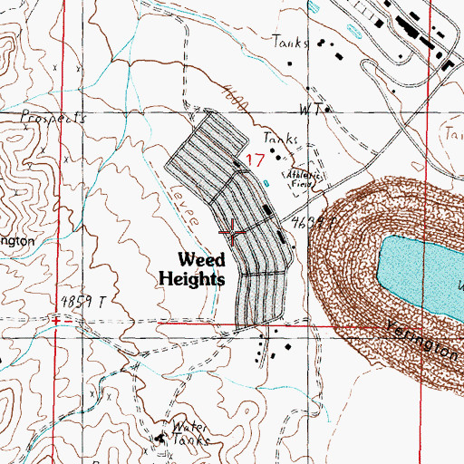 Topographic Map of Weed Heights Post Office (historical), NV