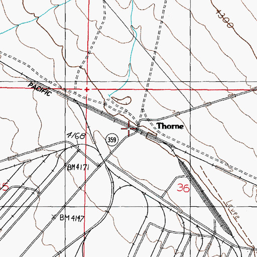 Topographic Map of Thorne Post Office (historical), NV