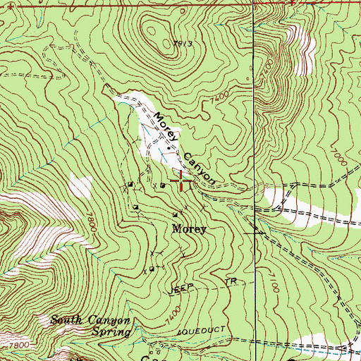 Topographic Map of Morey Post Office (historical), NV