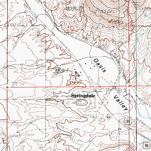 Topographic Map of Springdale Post Office (historical), NV