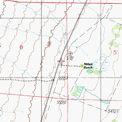 Topographic Map of Millett Post Office (historical), NV
