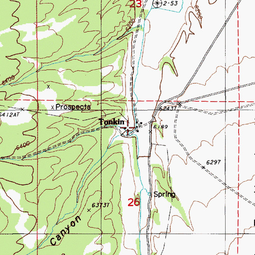 Topographic Map of Tonkin Post Office (historical), NV