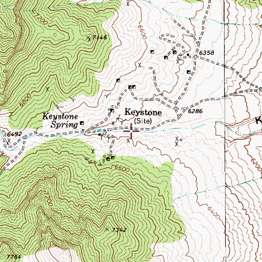 Topographic Map of Keystone Post Office (historical), NV