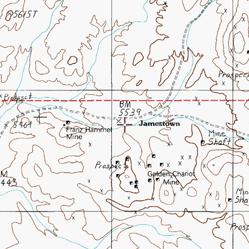 Topographic Map of Jamestown Post Office (historical), NV
