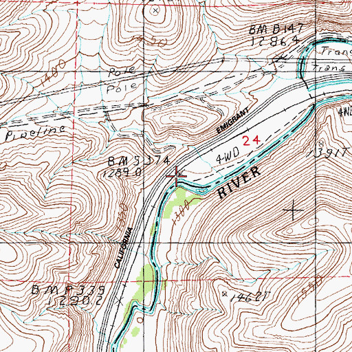 Topographic Map of Clarks Post Office, NV