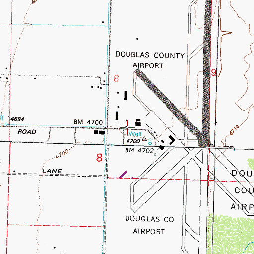 Topographic Map of Minden Warehouse, NV