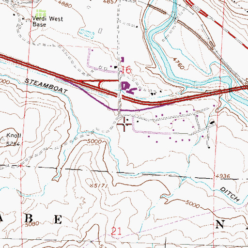 Topographic Map of Verdi Fire Station, NV