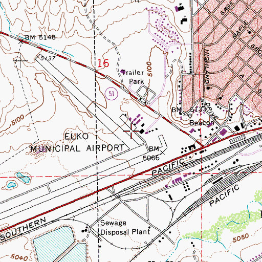 Topographic Map of Air Mail Field Post Office (historical), NV